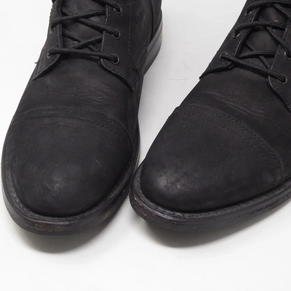 Thursday Boot Co Mens Captain Lace Up Boots Black Matte Leather 12